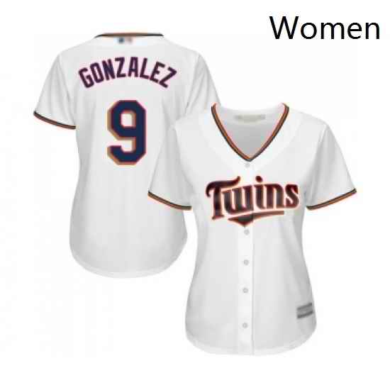 Womens Minnesota Twins 9 Marwin Gonzalez Replica White Home Cool Base Baseball Jersey